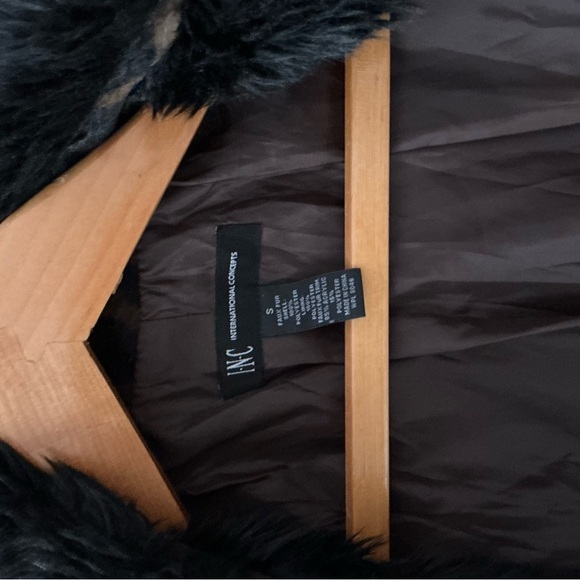 INC International Concepts Black Teddy Jacket with Plush Faux Fur - Picture 8 of 8